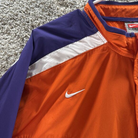 Vintage Clemson Jacket Mens XL Orange Full Zip Nike Fit Storm Windbreaker Y2K - Picture 4 of 15